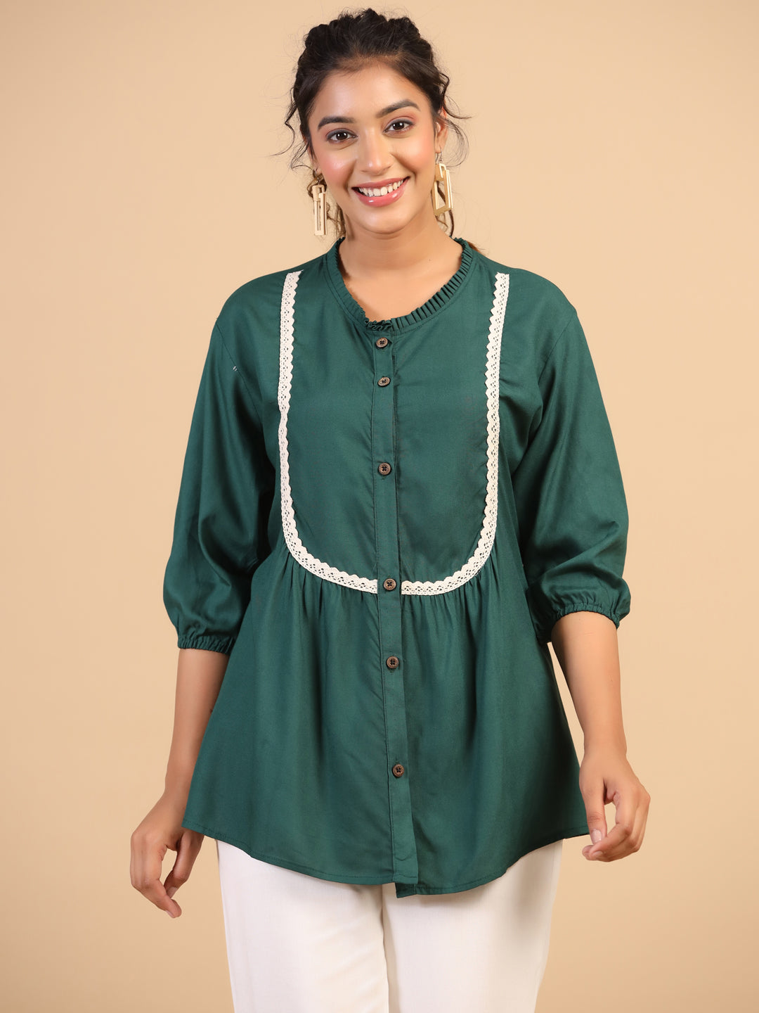 KEEVA FANCY WESTERN SHORT TOP