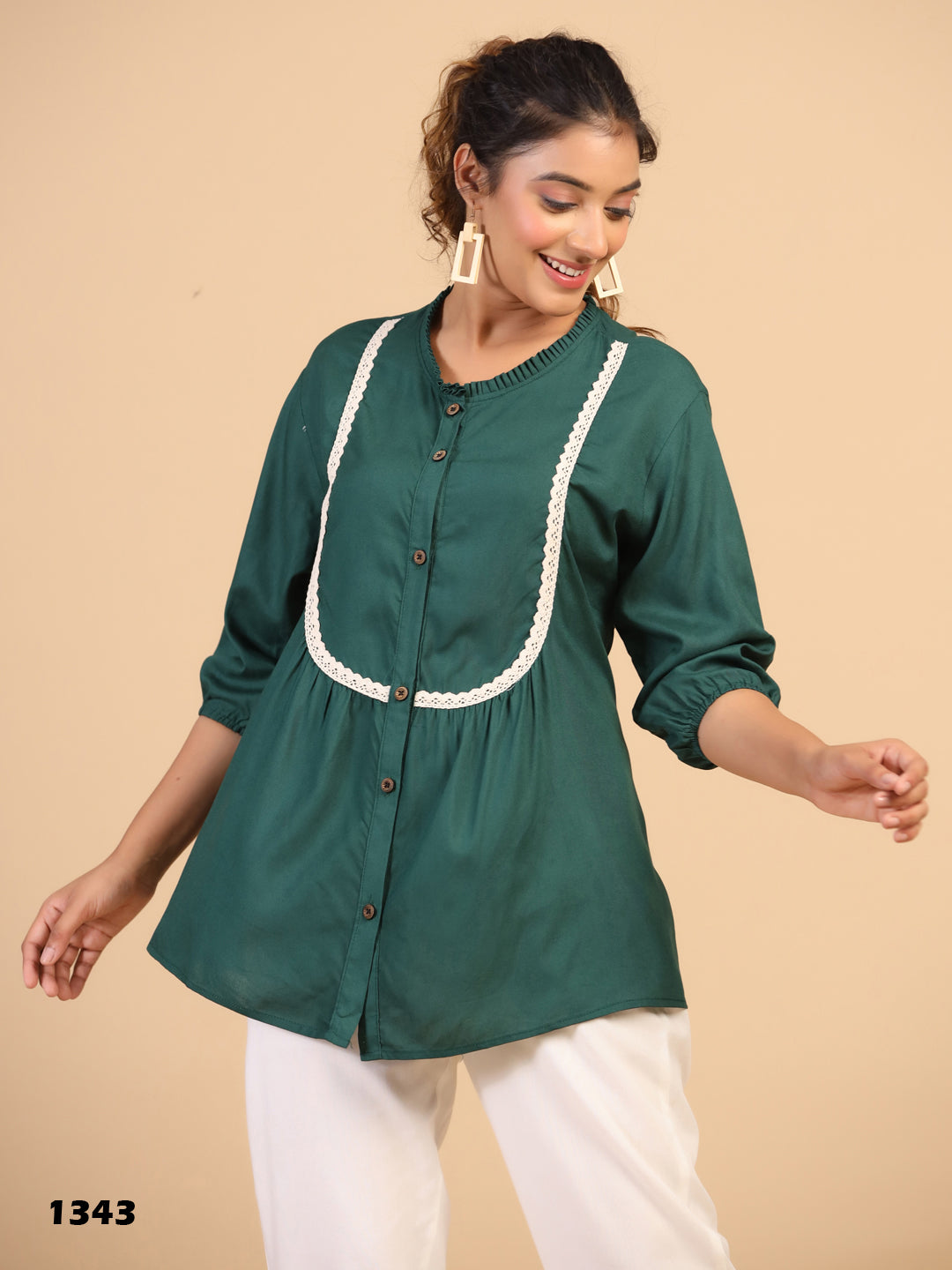KEEVA FANCY WESTERN SHORT TOP
