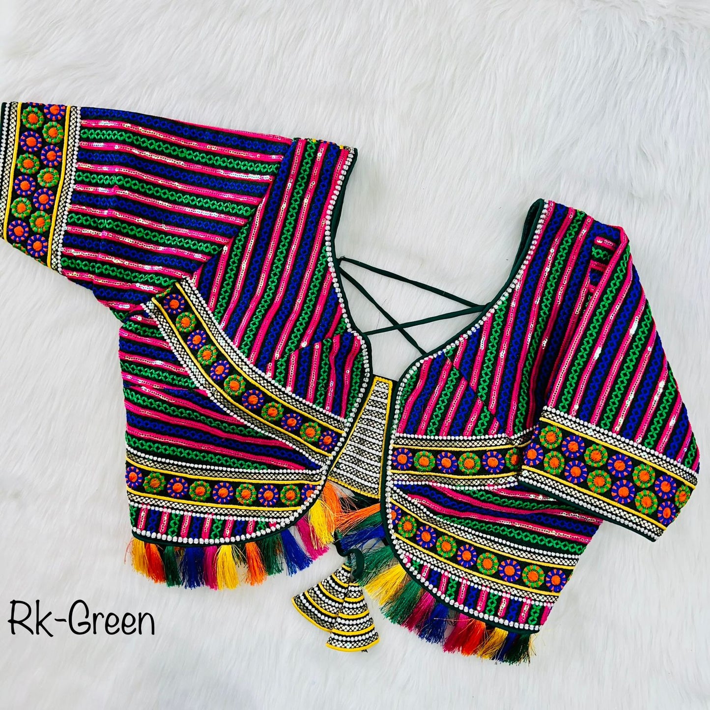 Readymade Navratri Special 11 Nidal Multi Gamthi Work Blouse Anantexports