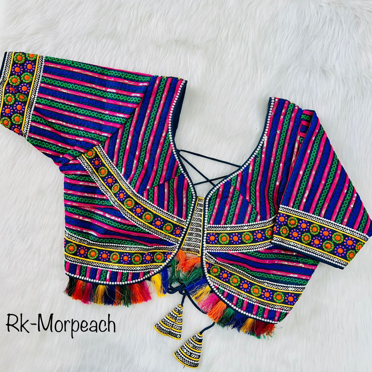 Readymade Navratri Special 11 Nidal Multi Gamthi Work Blouse Anantexports