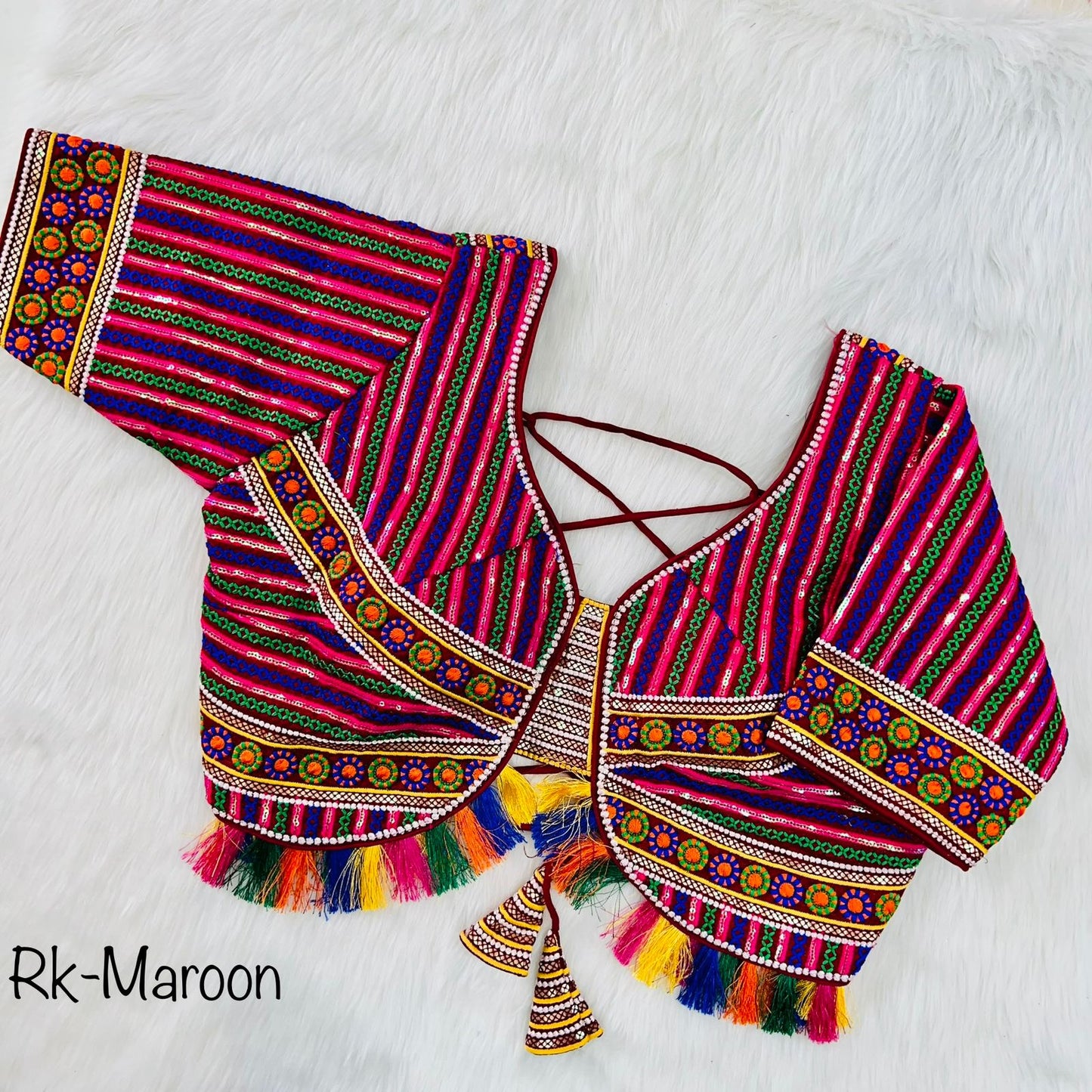 Readymade Navratri Special 11 Nidal Multi Gamthi Work Blouse Anantexports