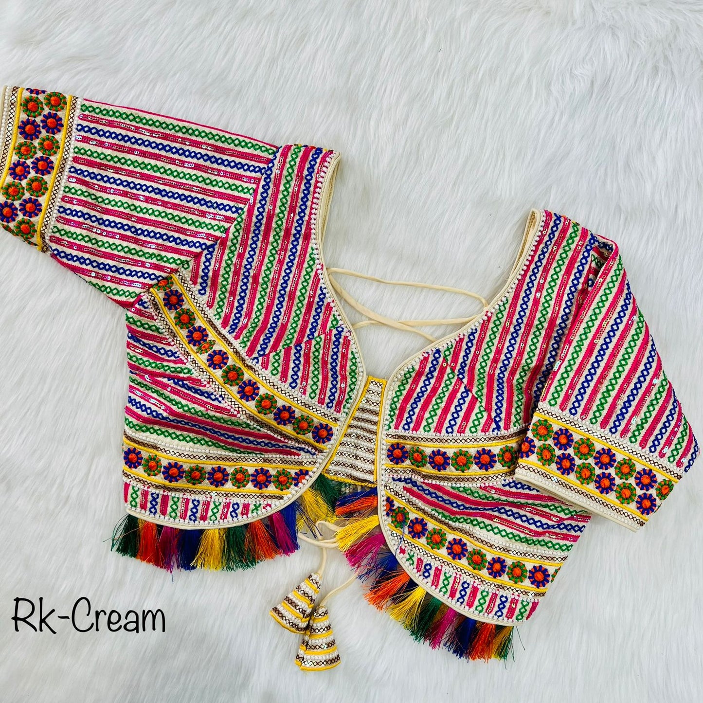 Readymade Navratri Special 11 Nidal Multi Gamthi Work Blouse Anantexports