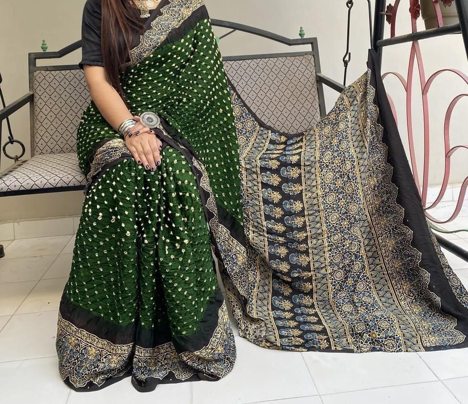 Ajrakh Digital Print Saree Anantexports