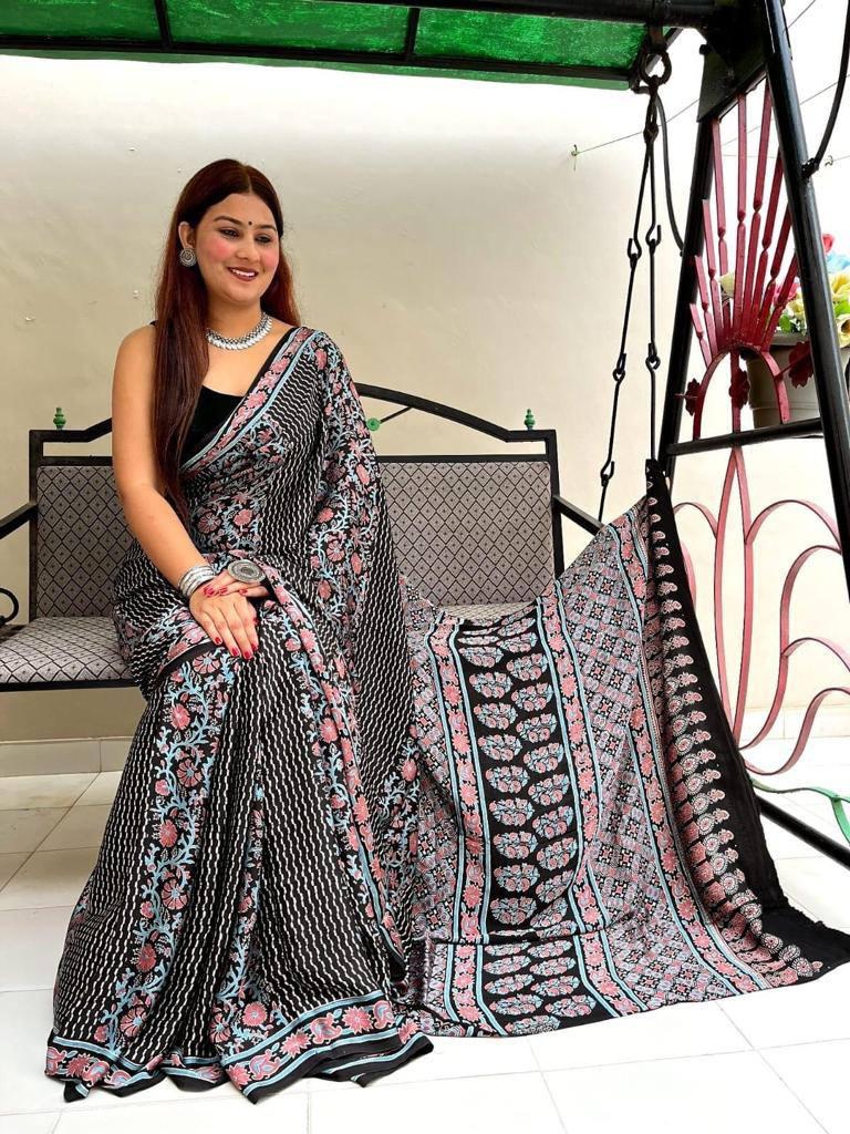 Ajrakh Digital Print Saree Anantexports