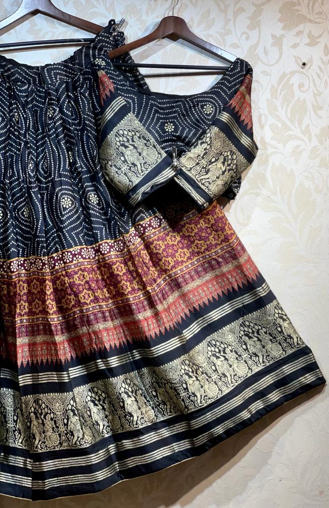 Pure Gaji Silk Chaniya Choli with Heavy Lagdi Pallu Skirt Anant Tex Exports Private Limited