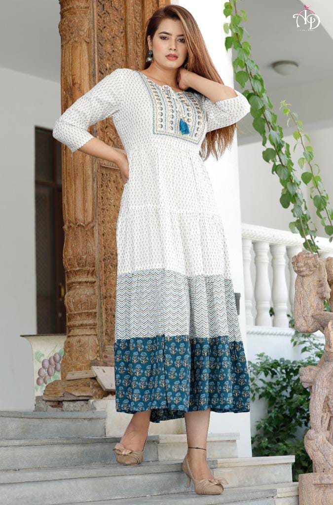 Beautiful Designer Kurti Ghera with Gwon Anant Tex Exports Private Limited