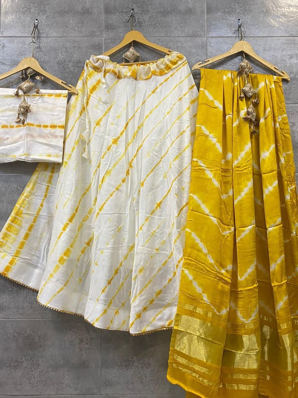 Party Wear Pure Shibori Chaniya Choli with Heavy Gaji Both Side Lagdi Patta Duptta Anant Tex Exports Private Limited