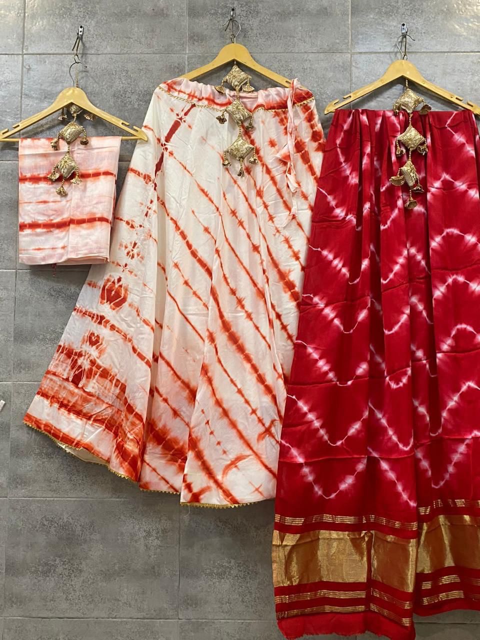 Party Wear Pure Shibori Chaniya Choli with Heavy Gaji Both Side Lagdi Patta Duptta Anant Tex Exports Private Limited