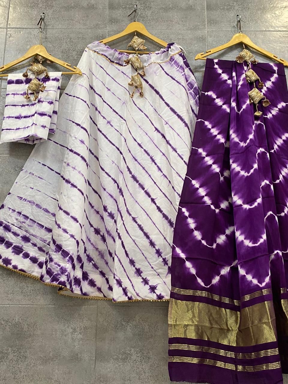 Party Wear Pure Shibori Chaniya Choli with Heavy Gaji Both Side Lagdi Patta Duptta Anant Tex Exports Private Limited