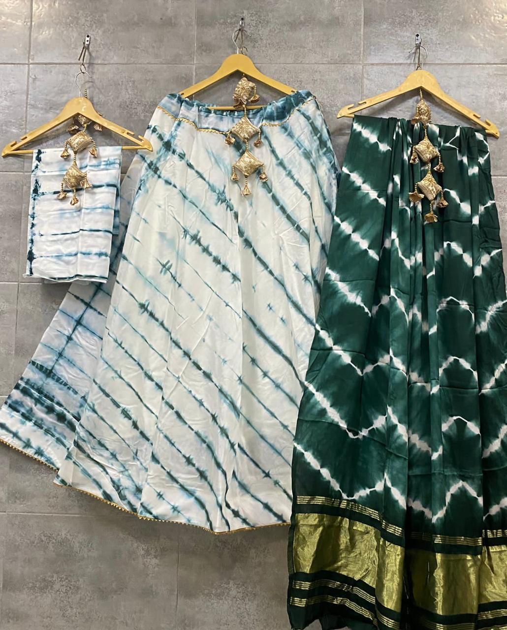 Party Wear Pure Shibori Chaniya Choli with Heavy Gaji Both Side Lagdi Patta Duptta Anant Tex Exports Private Limited