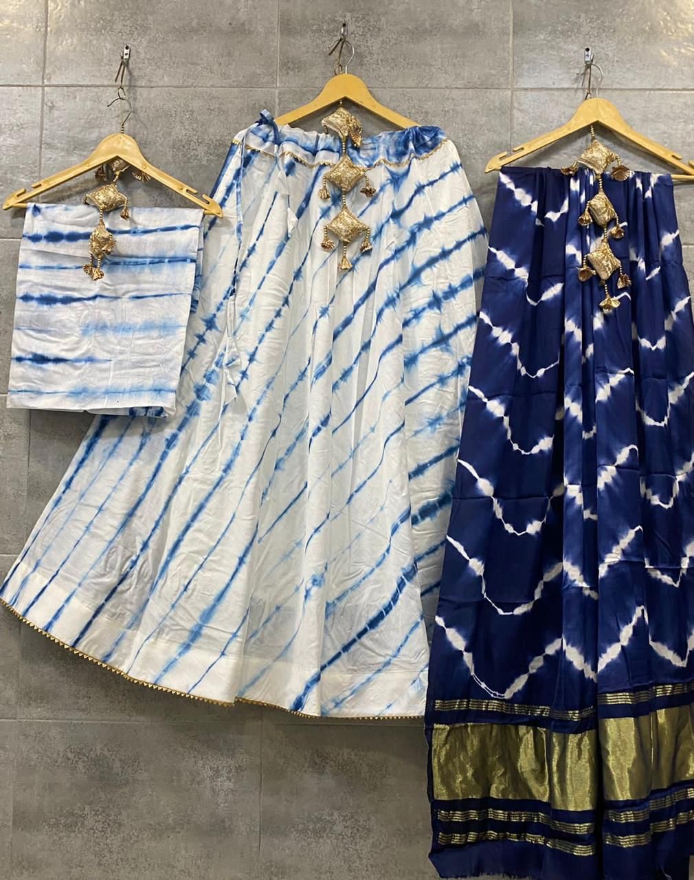 Party Wear Pure Shibori Chaniya Choli with Heavy Gaji Both Side Lagdi Patta Duptta Anant Tex Exports Private Limited