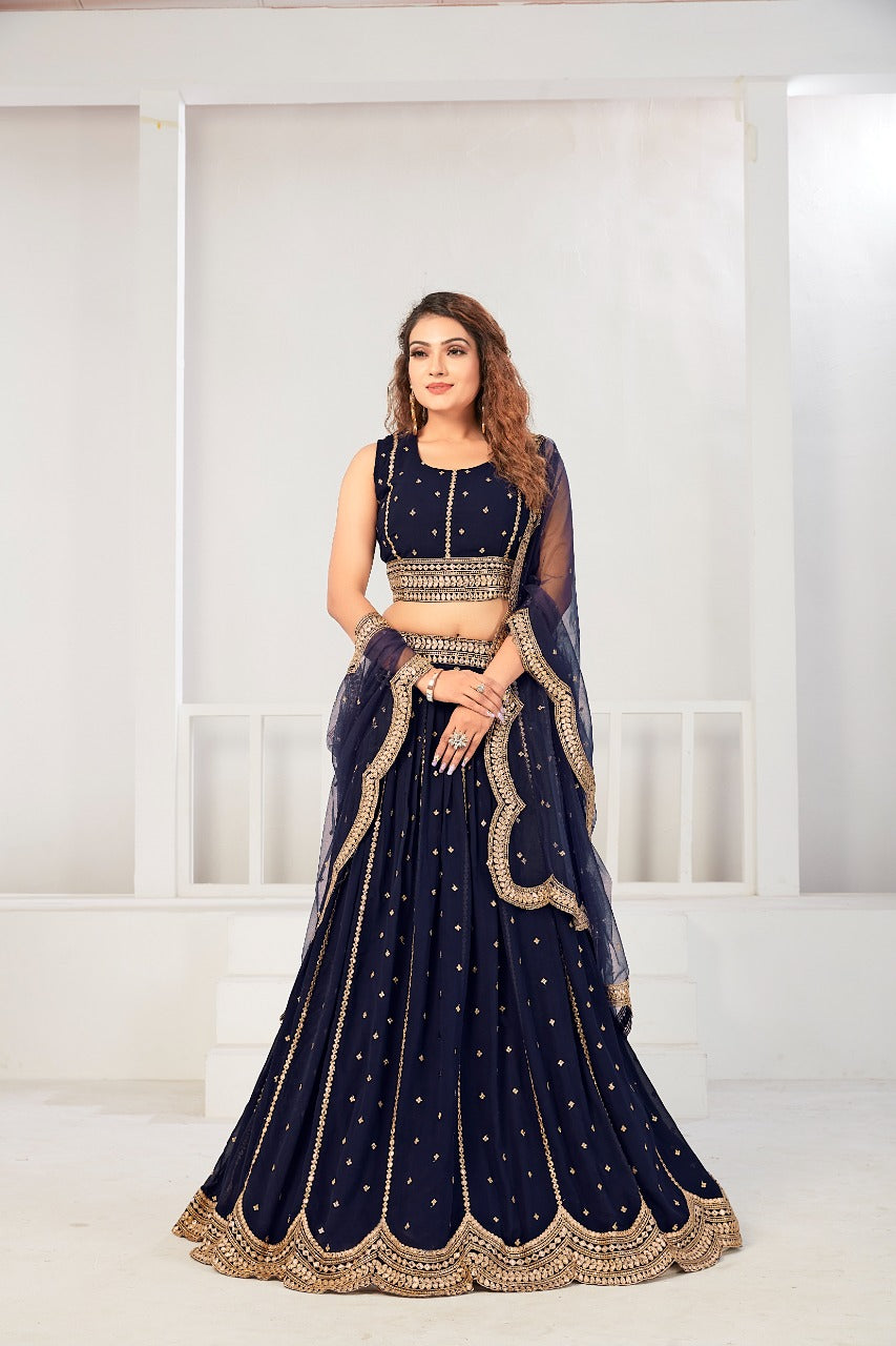 Party Wear Exclusive Designer Viscose Georgette Lehenga Choli Anant Tex Exports Private Limited
