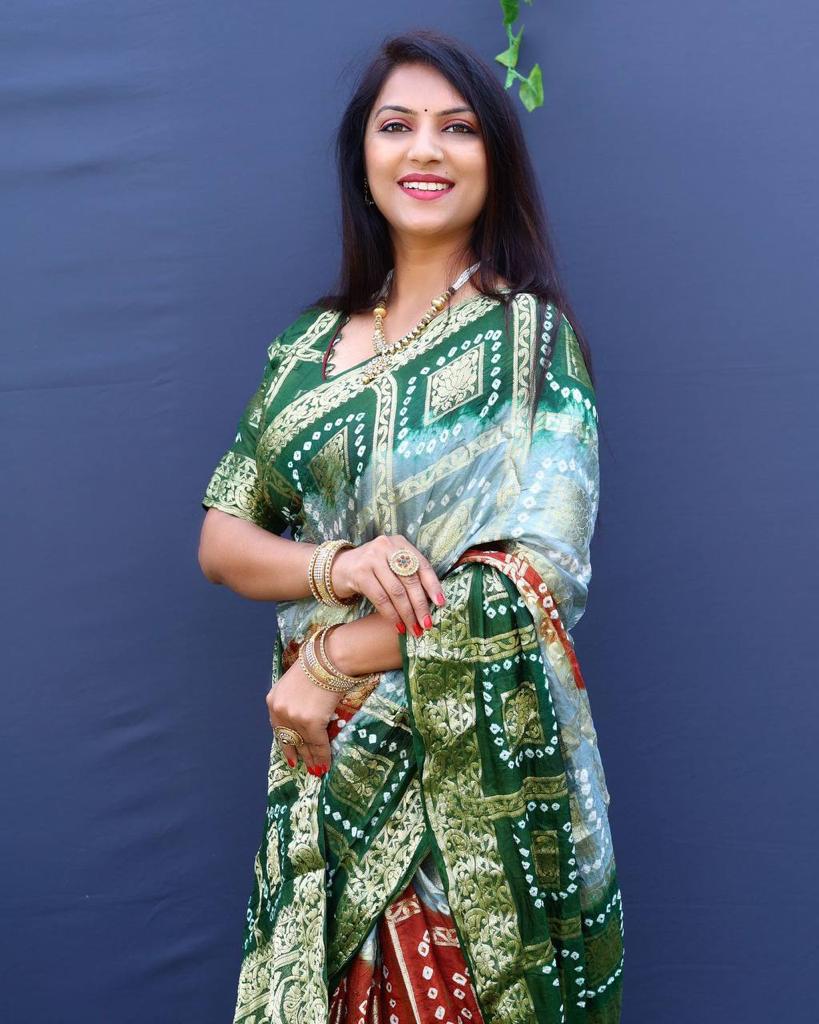 Bandhej silk saree saree