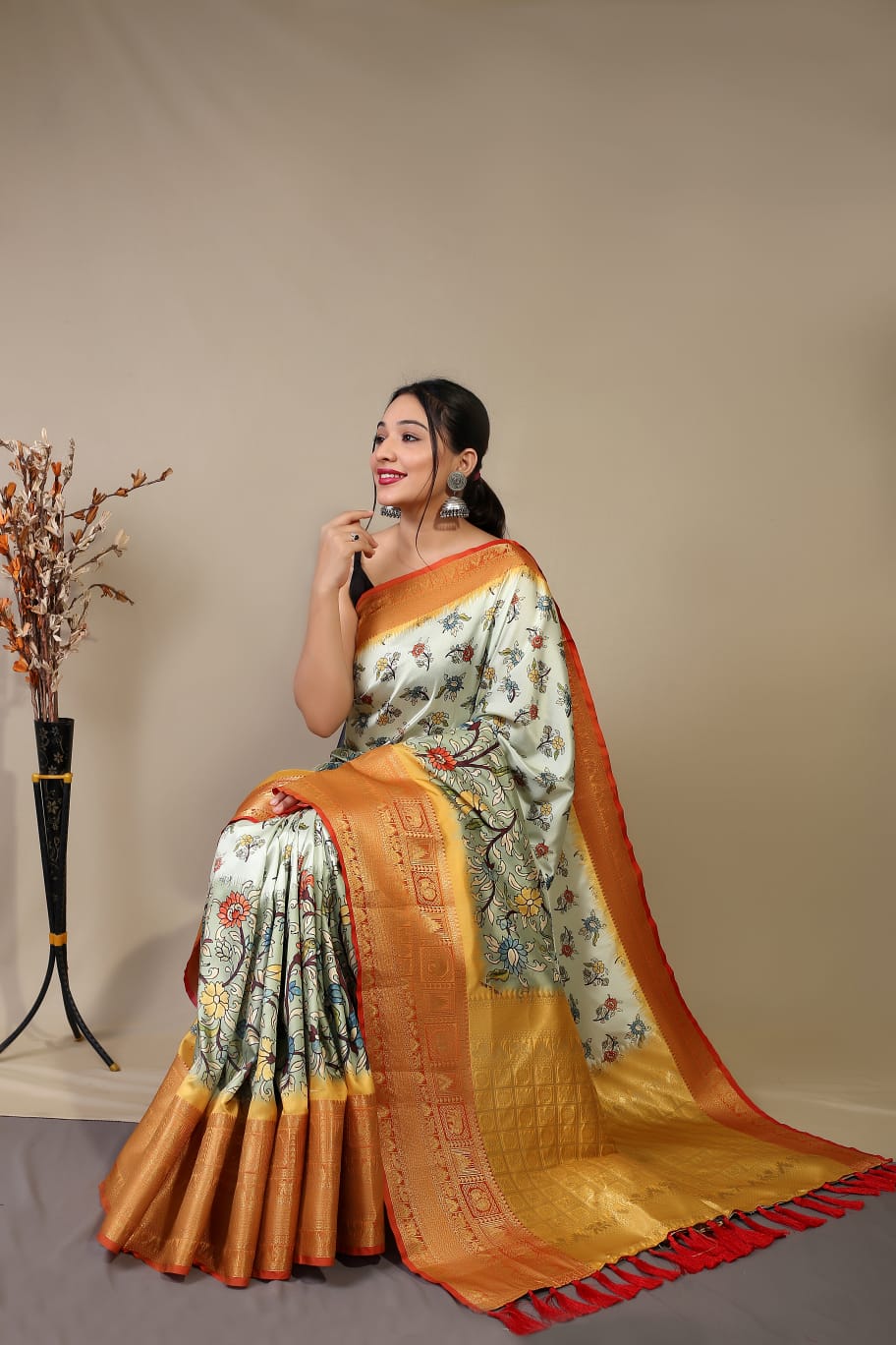 Pure Kanchipuram Digital Printed Saree Anant Tex Exports Private Limited