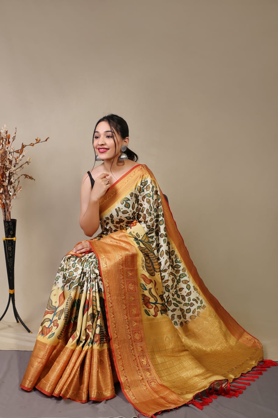 Pure Kanchipuram Digital Printed Saree Anant Tex Exports Private Limited