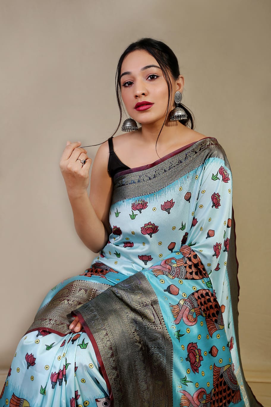 Pure Kanchipuram Digital Printed Saree Anant Tex Exports Private Limited