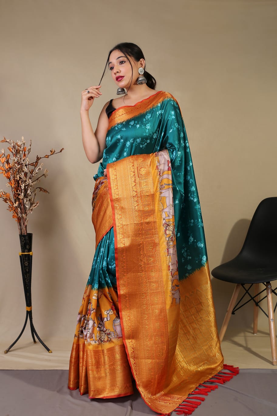 Pure Kanchipuram Digital Printed Saree Anant Tex Exports Private Limited