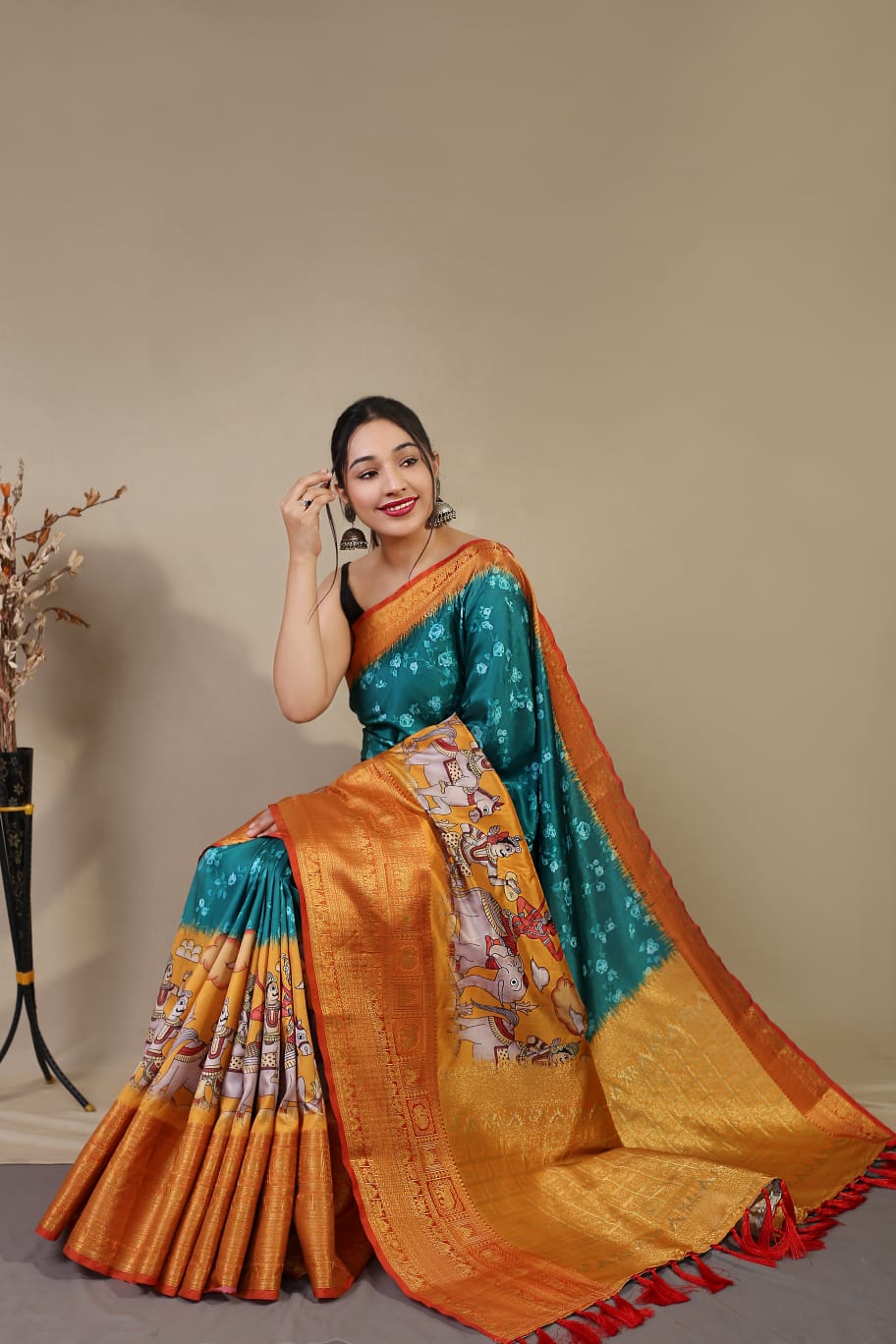 Pure Kanchipuram Digital Printed Saree Anant Tex Exports Private Limited