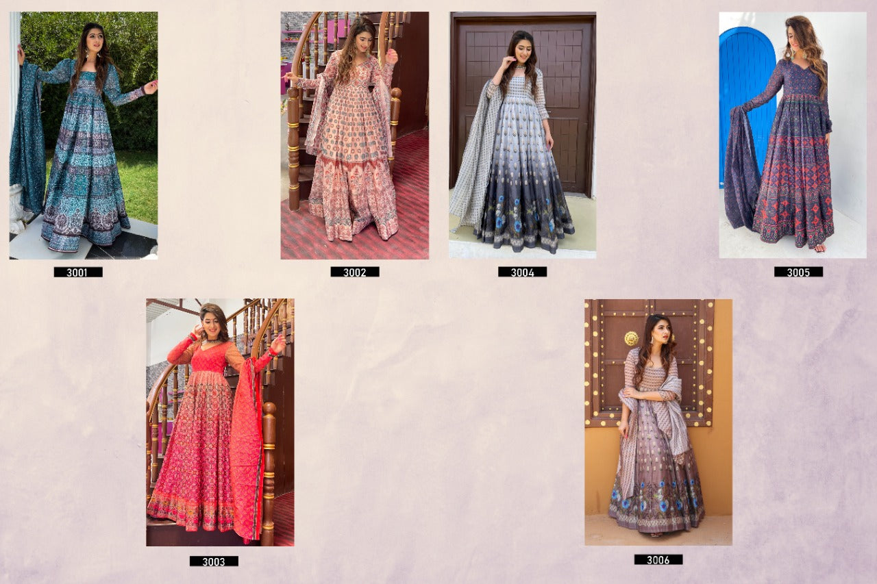 ALFAAZ VOL 3 CHANDERI GOWN Anant Tex Exports Private Limited