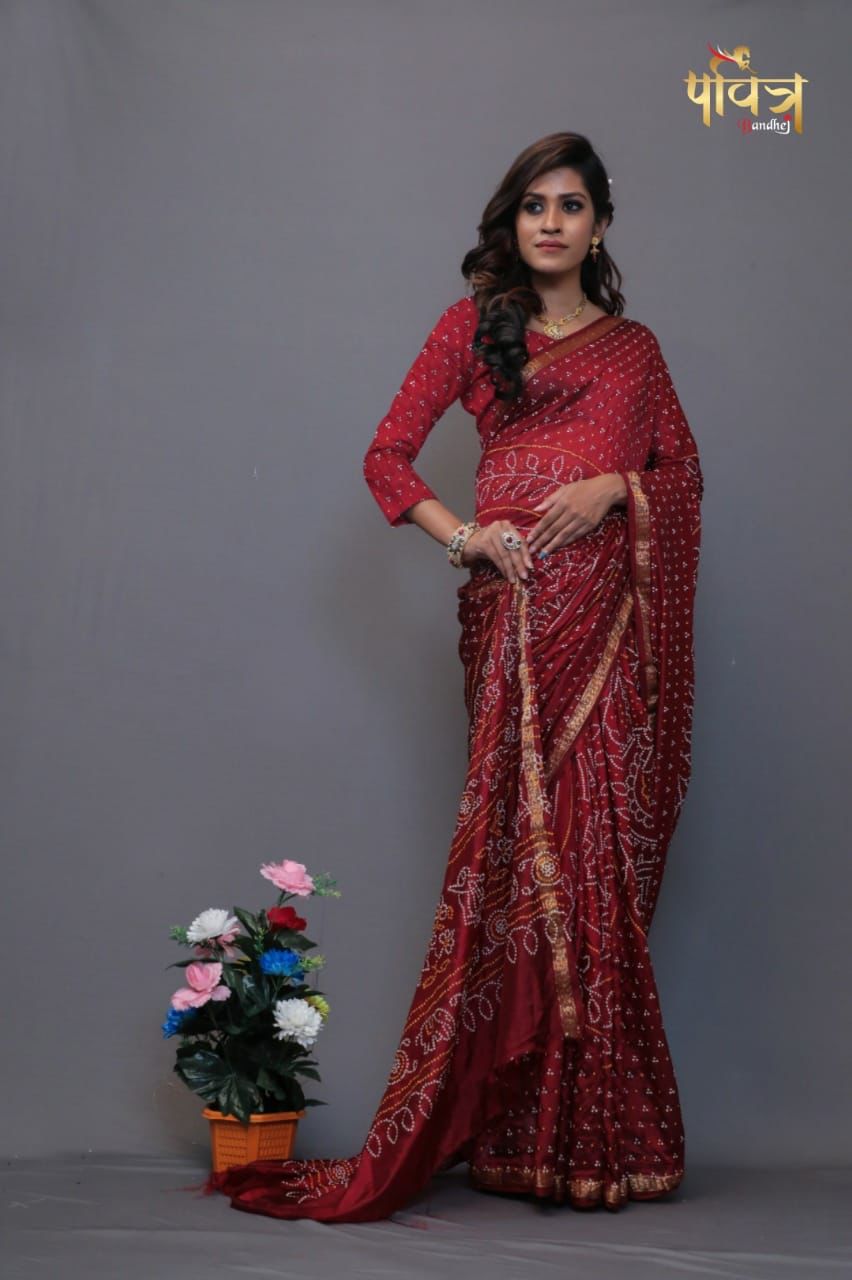 Most Demanded Collection Navratri Bandhej Saree Anant Tex Exports Private Limited