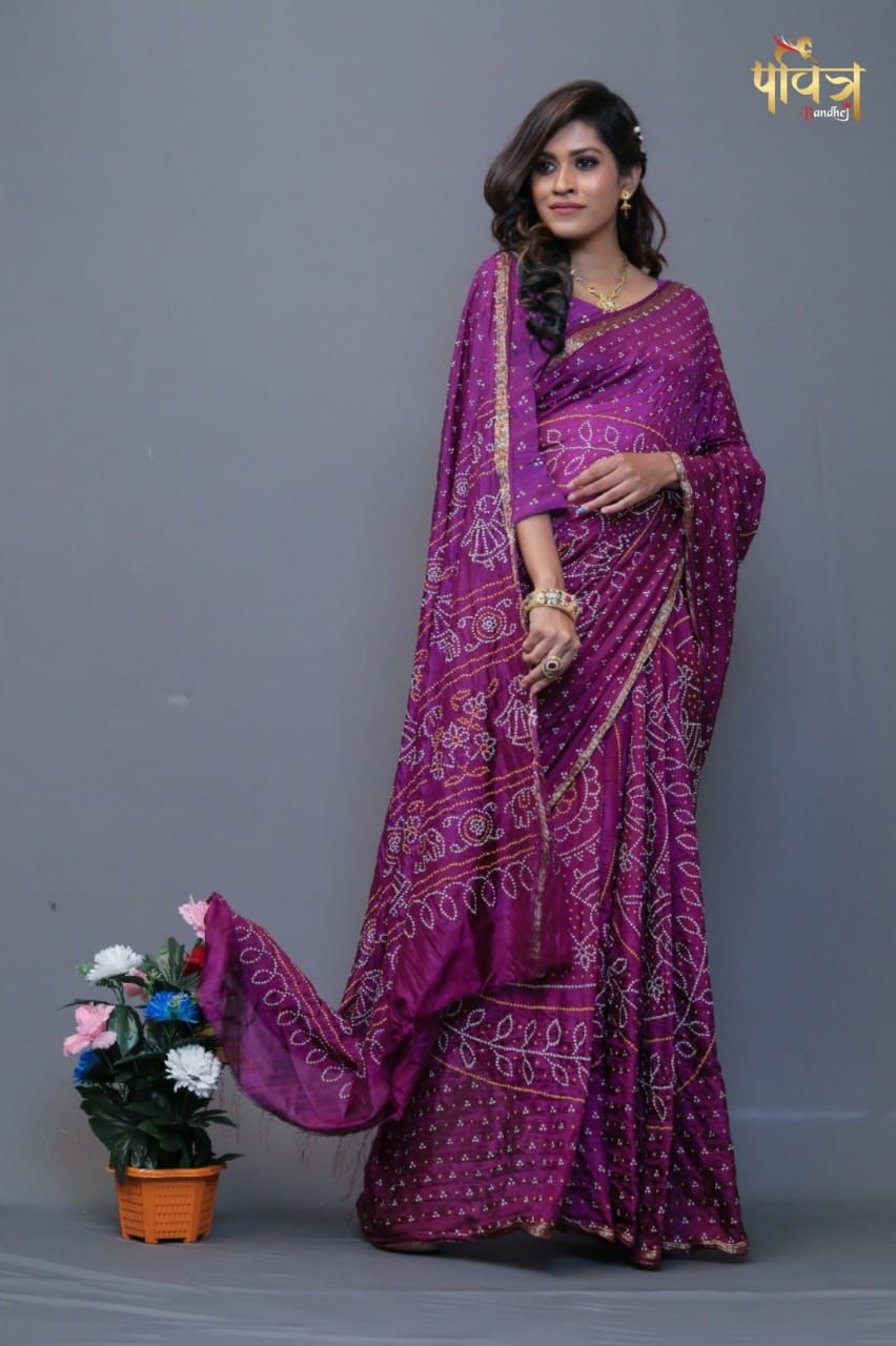Most Demanded Collection Navratri Bandhej Saree Anant Tex Exports Private Limited