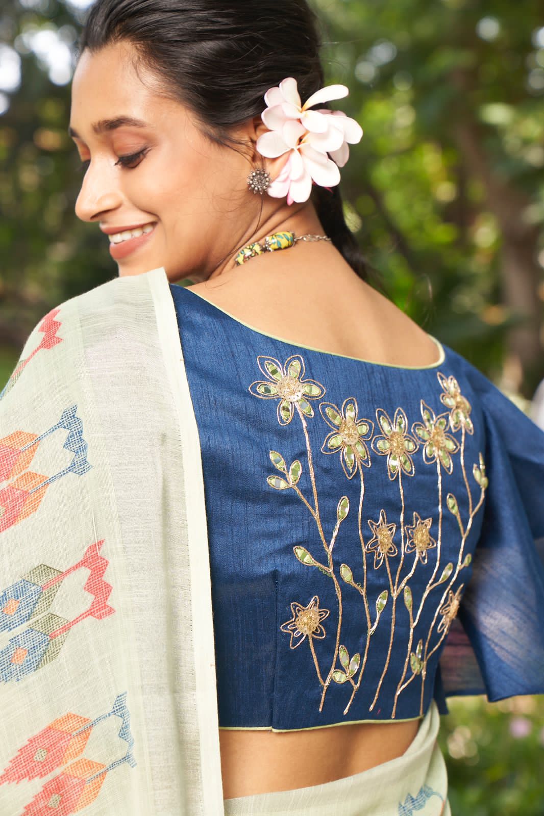 Sr Mercury Vol-3 Ethnic Fancy Wear Handwork Pure Linen Printed Saree Catalog Wholesaler Anant Tex Exports Private Limited