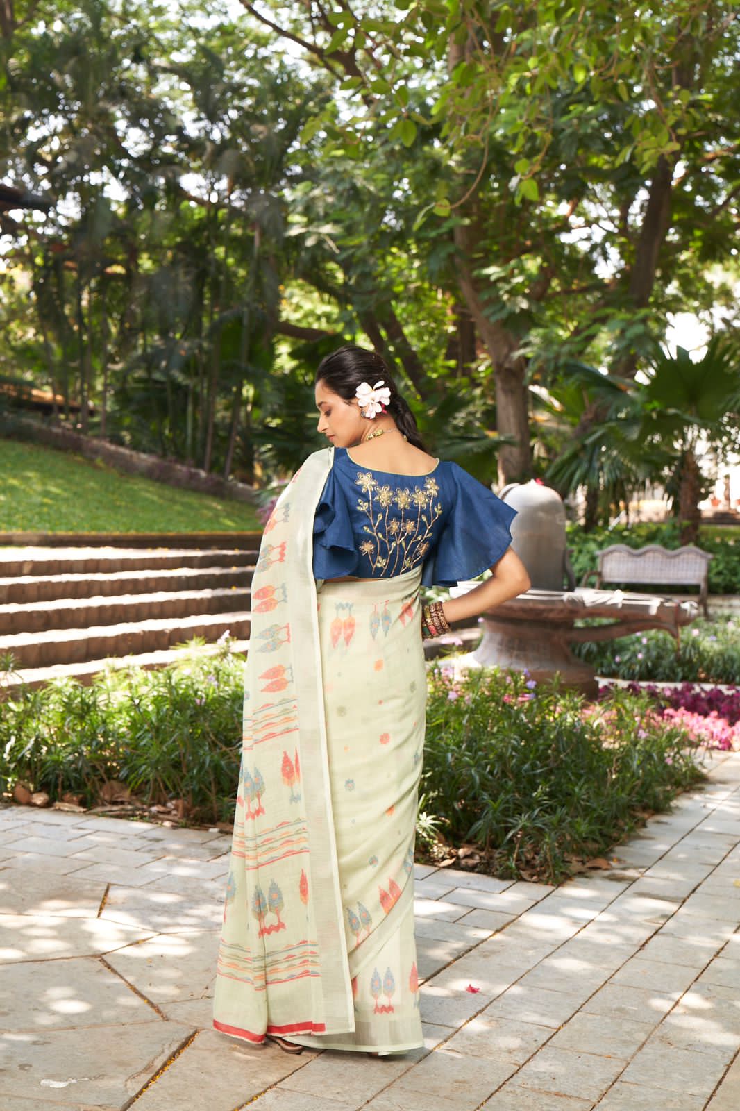 Sr Mercury Vol-3 Ethnic Fancy Wear Handwork Pure Linen Printed Saree Catalog Wholesaler Anant Tex Exports Private Limited