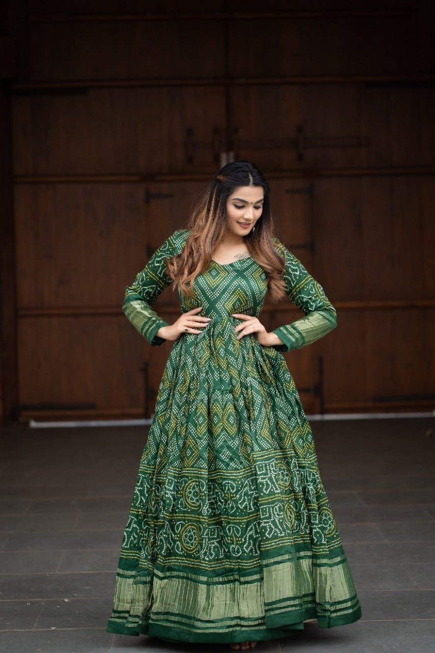 Bandhej Print Gown Anant Tex Exports Private Limited