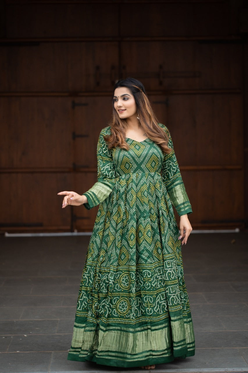 Bandhej Print Gown Anant Tex Exports Private Limited