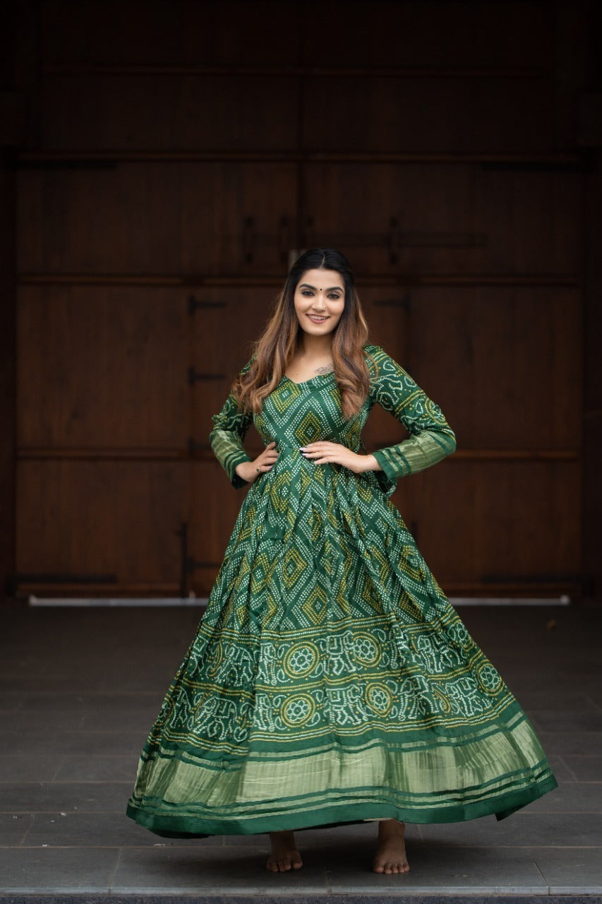 Bandhej Print Gown Anant Tex Exports Private Limited