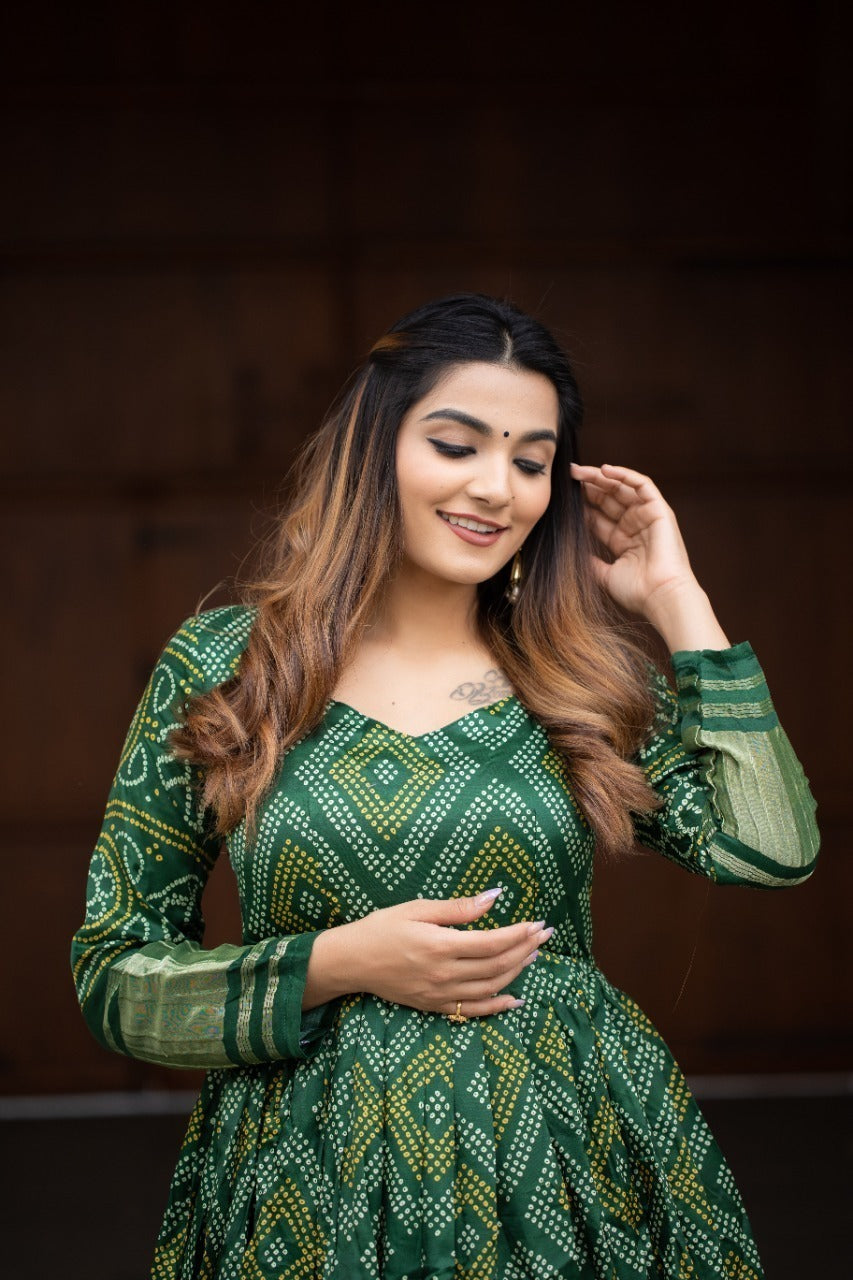 Bandhej Print Gown Anant Tex Exports Private Limited