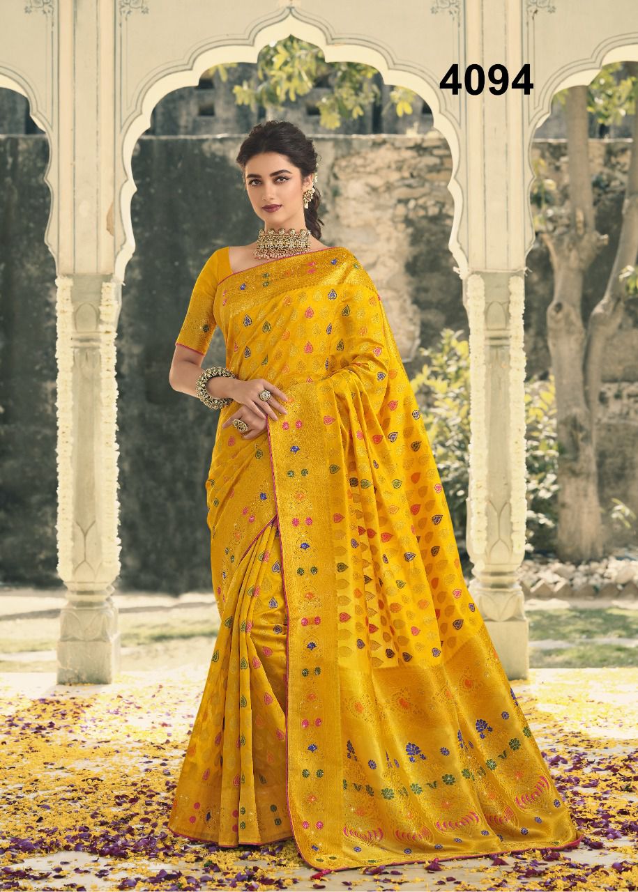 NAZNEEN SWAROVSKI SILK 4087 SERIES BANARASI SAREE Anant Tex Exports Private Limited