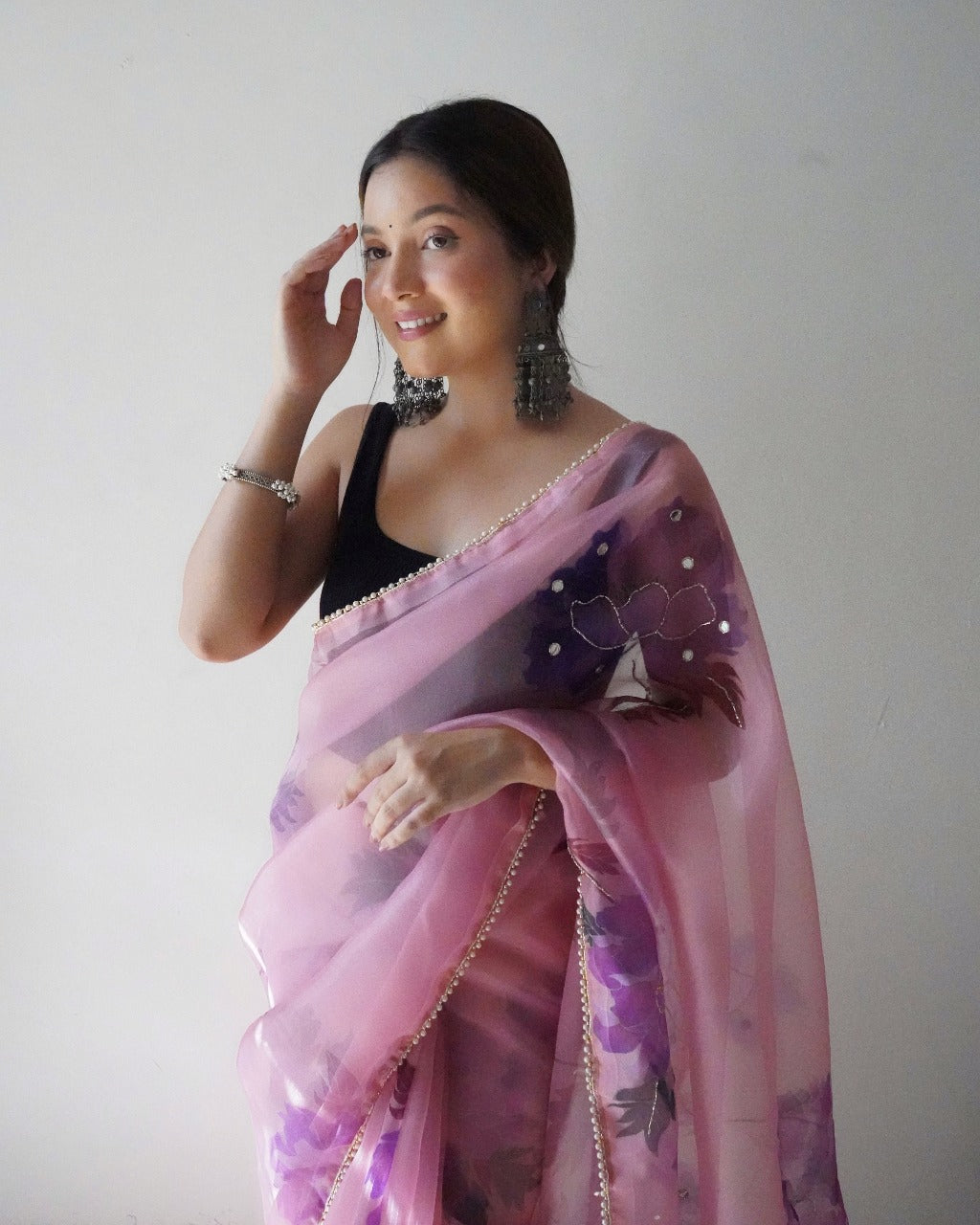 Aisha Organza Digital Print Saree Anant Tex Exports Private Limited