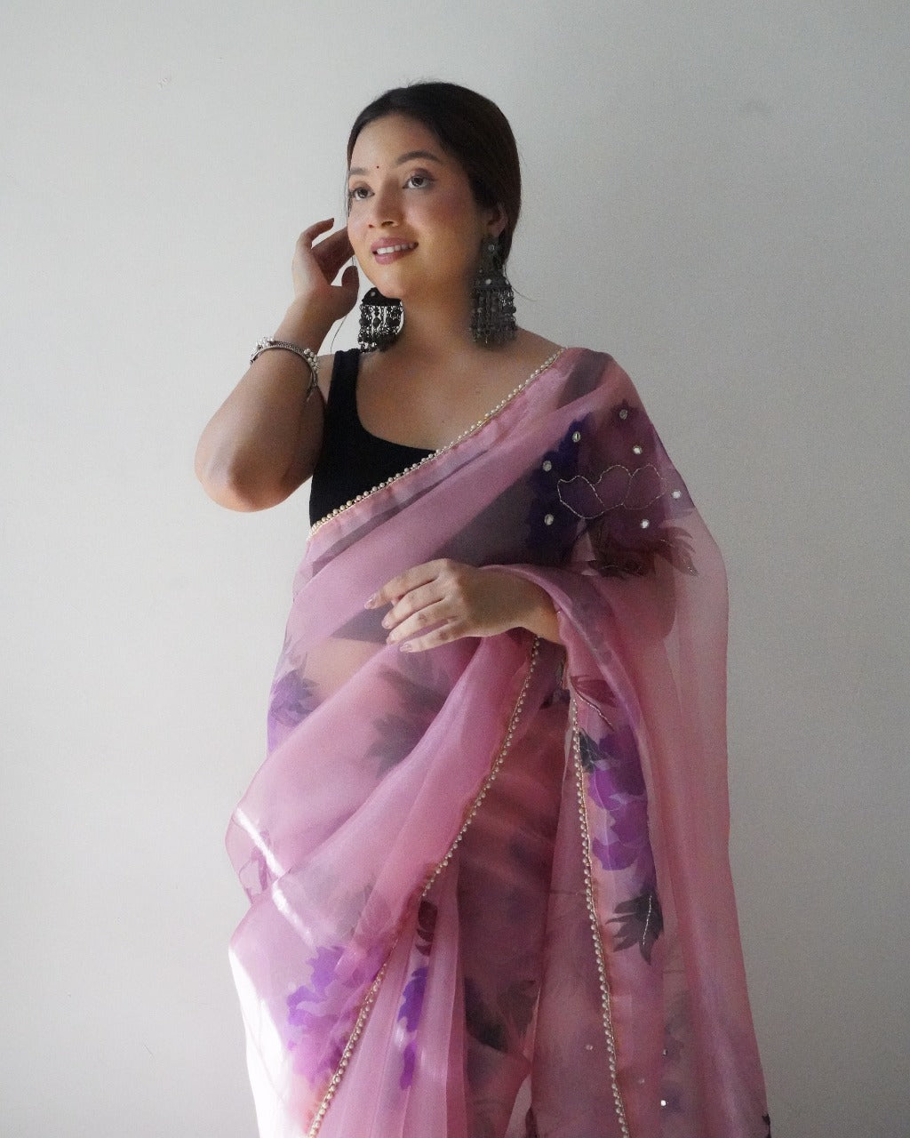 Aisha Organza Digital Print Saree Anant Tex Exports Private Limited