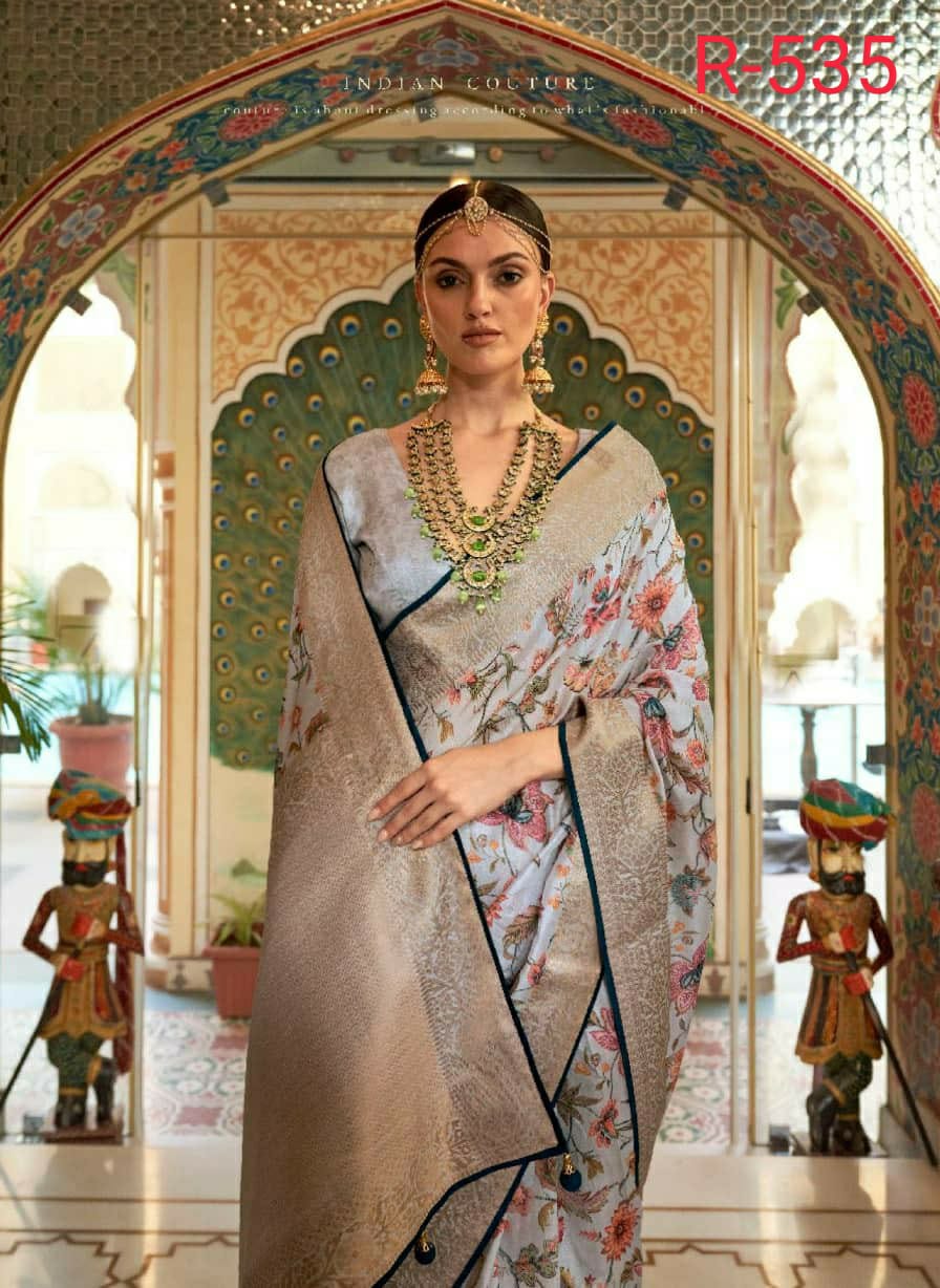 Rewa Culture Pure Silk with Floral Cultural Print Saree Anant Tex Exports Private Limited