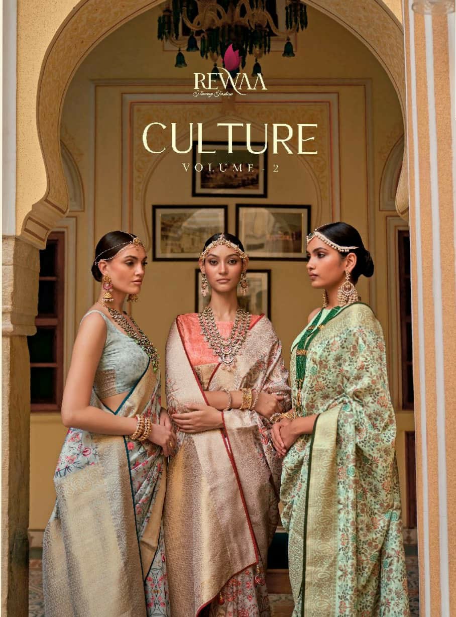 Rewa Culture Pure Silk with Floral Cultural Print Saree Anant Tex Exports Private Limited