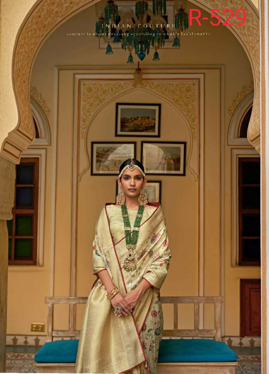 Rewa Culture Pure Silk with Floral Cultural Print Saree Anant Tex Exports Private Limited