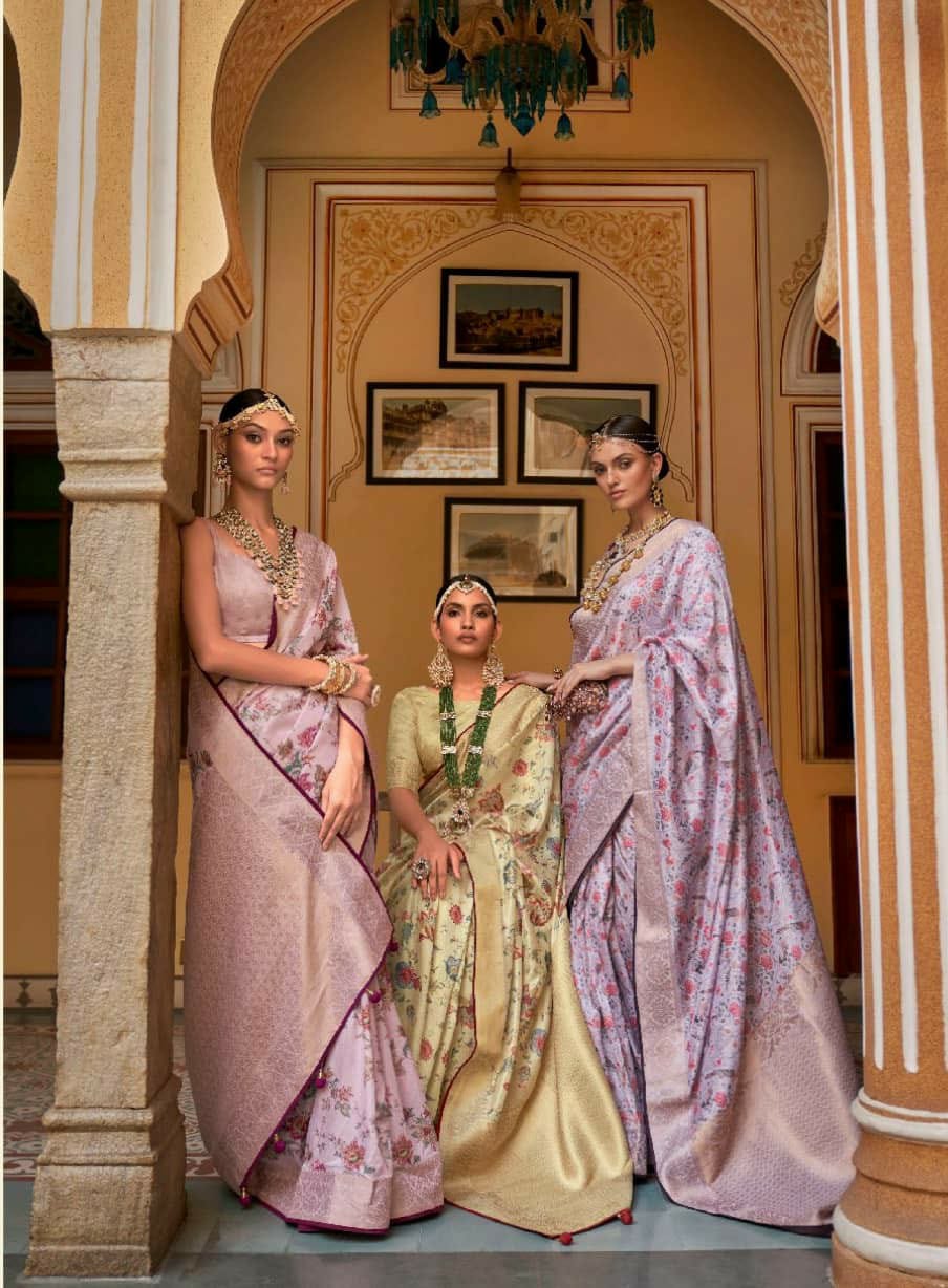 Rewa Culture Pure Silk with Floral Cultural Print Saree Anant Tex Exports Private Limited