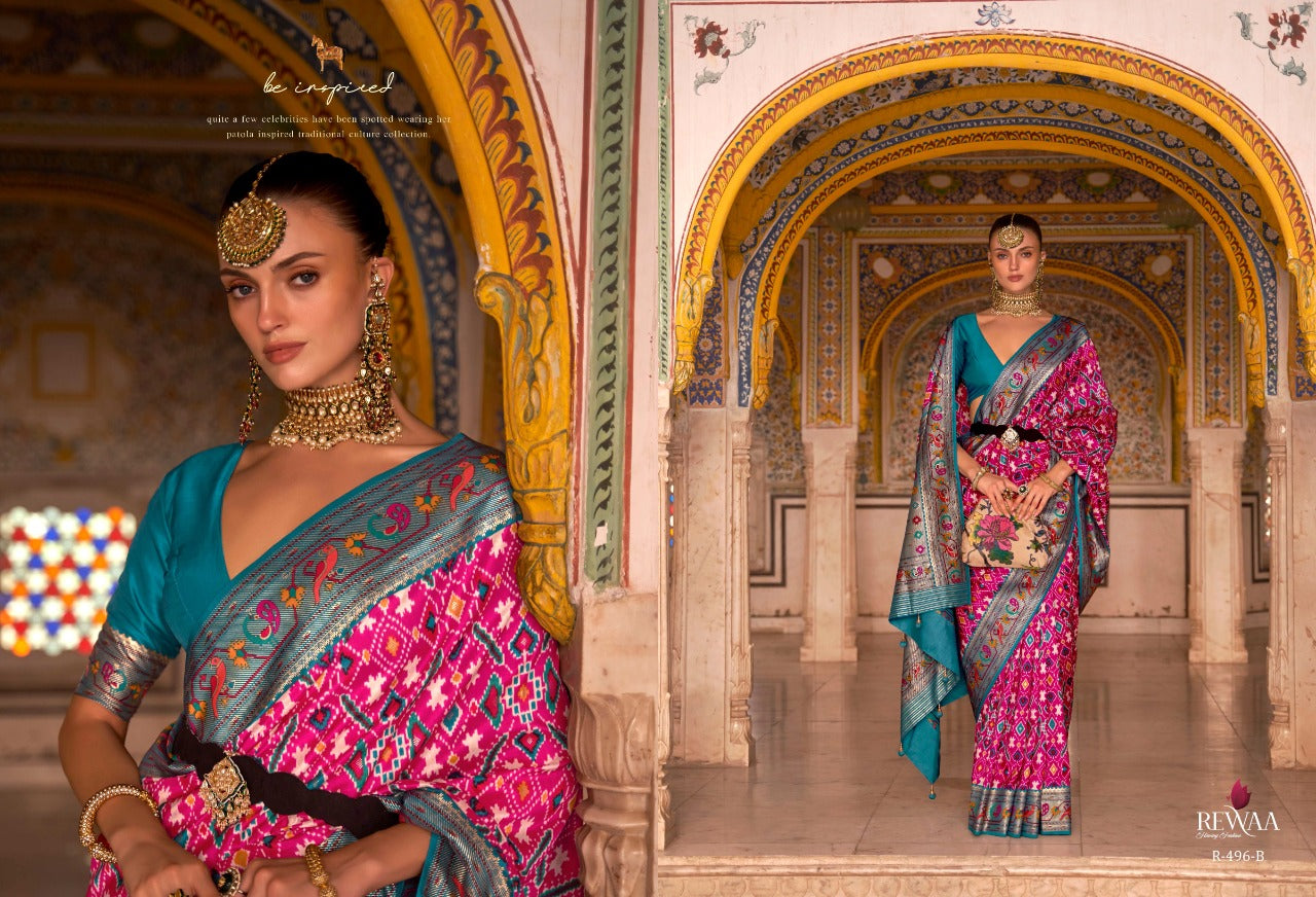 REWAA PATOLA PATHANI SMOOTH SILK WITH PATOLA PRINT SAREE Anant Tex Exports Private Limited