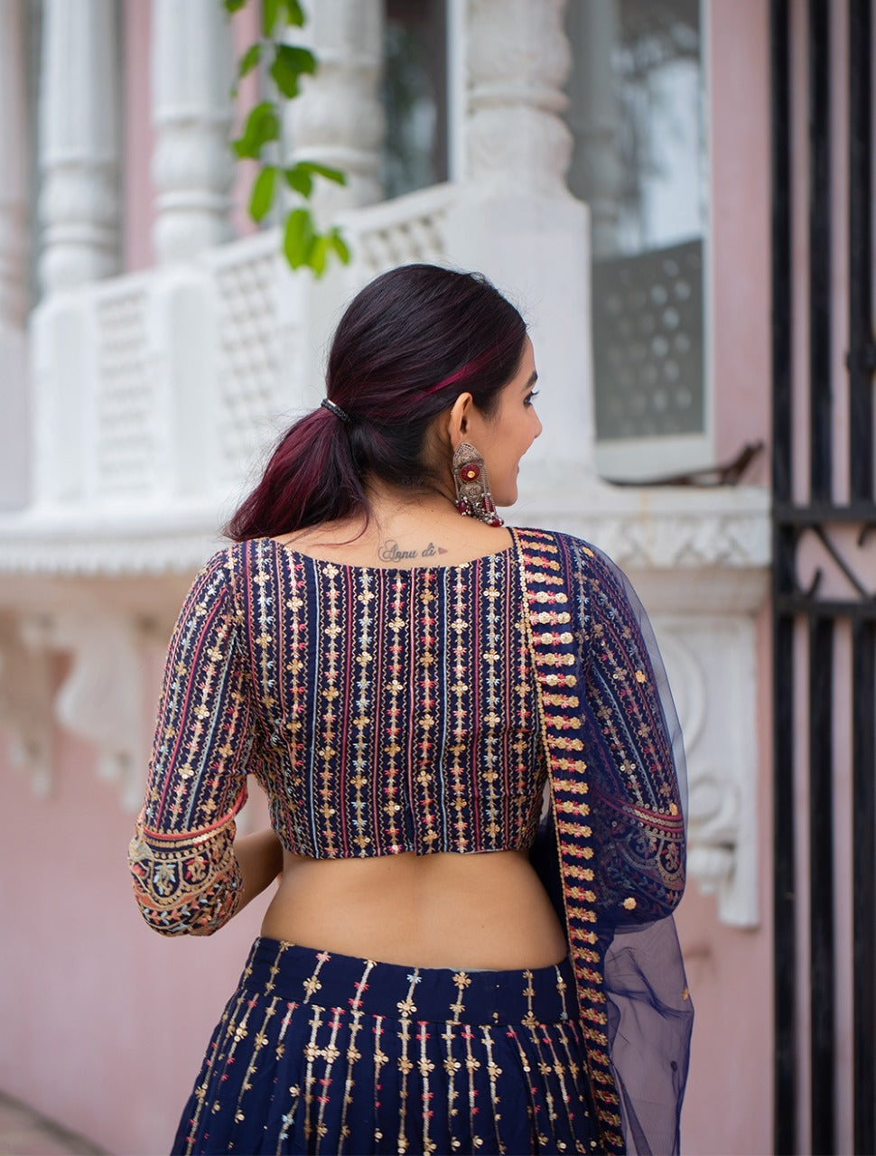 Navy Blue Color Lehenga Anant Tex Exports Private Limited