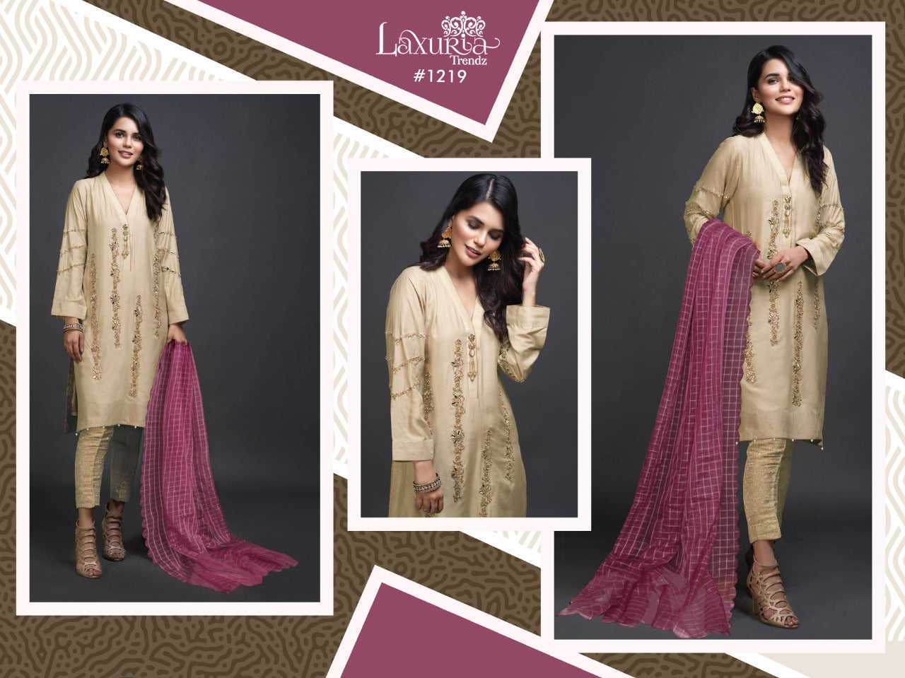 Handwork Kurti With Pant & Fancy Organza Dupatta Anant Tex Exports Private Limited