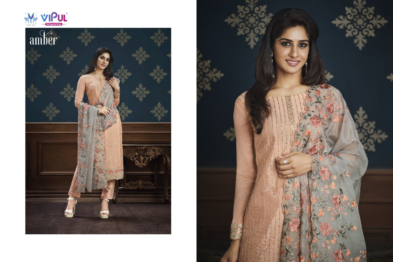 Vipul Amber Chinnon With Embroidery Suits Anant Tex Exports Private Limited