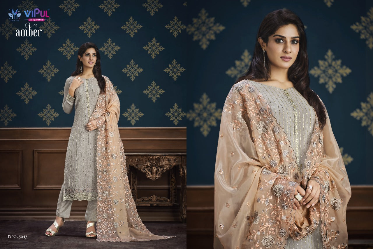 Vipul Amber Chinnon With Embroidery Suits Anant Tex Exports Private Limited