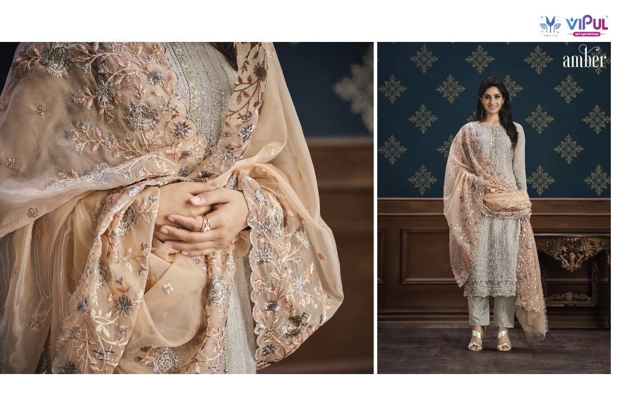 Vipul Amber Chinnon With Embroidery Suits Anant Tex Exports Private Limited