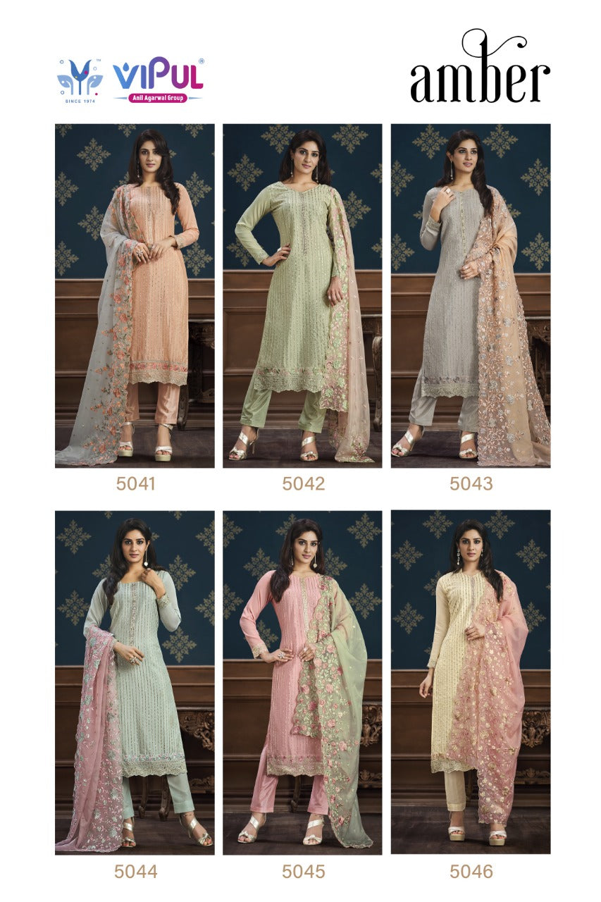 Vipul Amber Chinnon With Embroidery Suits Anant Tex Exports Private Limited