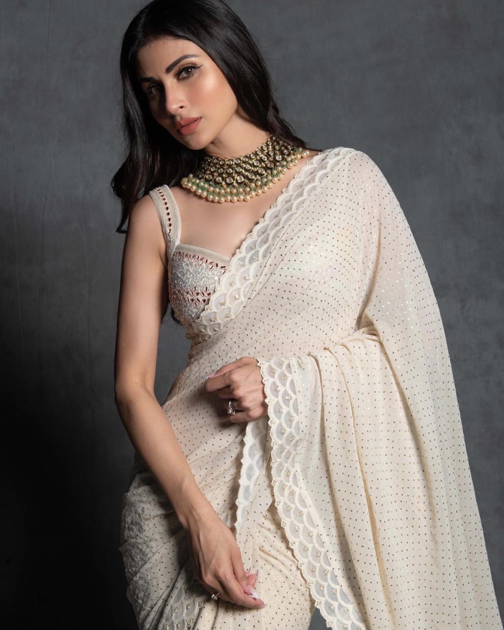 EMBROIDERED ZARI & SEQUINS WORK WITH FOIL PRINT SAREE Anant Tex Exports Private Limited