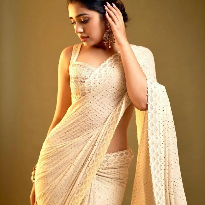EMBROIDERED ZARI & SEQUINS WORK WITH FOIL PRINT SAREE Anant Tex Exports Private Limited