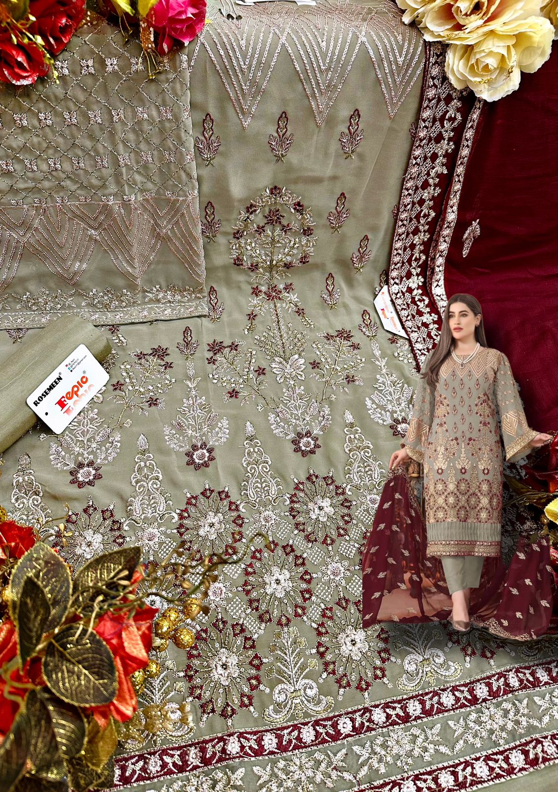 FEPIC ROSEMEEN DNO- D 5229 GEORGETTE EMBROIDERED SUIT Anant Tex Exports Private Limited
