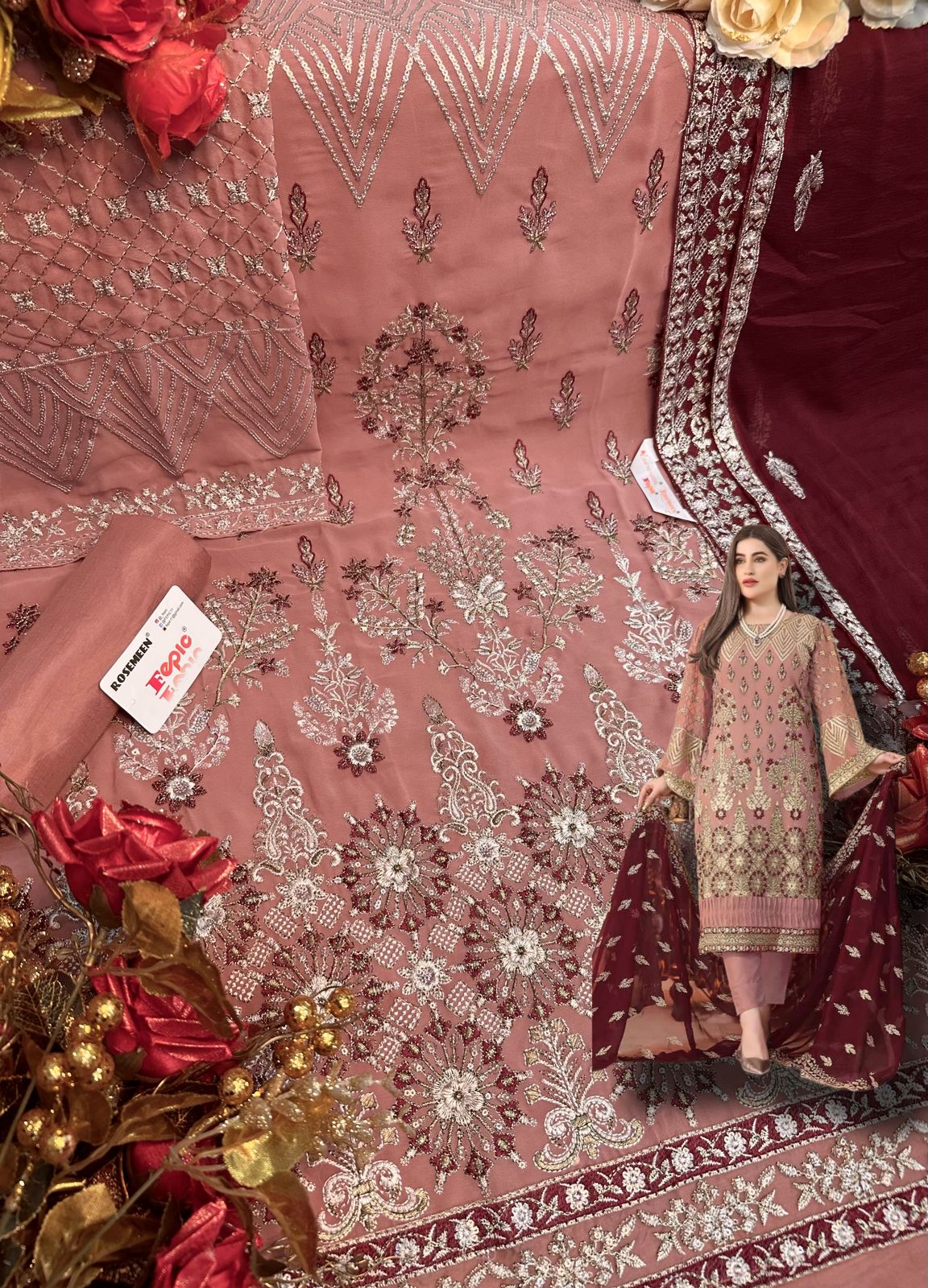 FEPIC ROSEMEEN DNO- D 5229 GEORGETTE EMBROIDERED SUIT Anant Tex Exports Private Limited