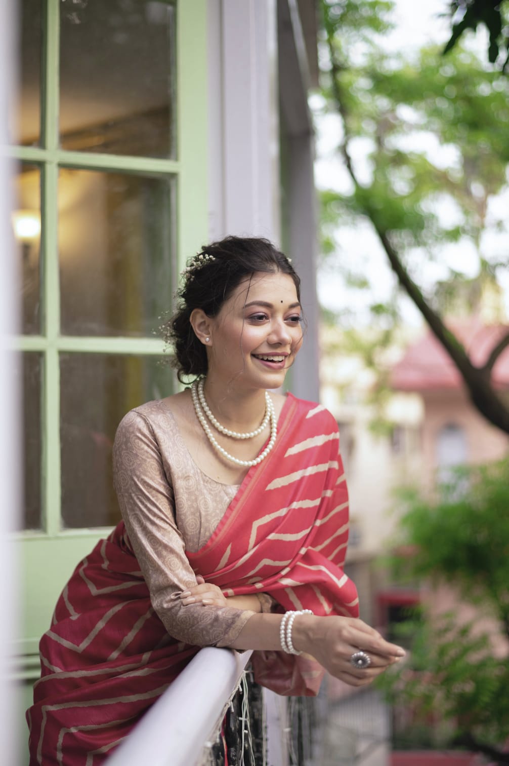 LEHERIYA SAREE WITH KALAMKARI PEACOCK PALLU Anant Tex Exports Private Limited